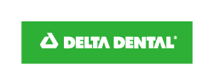 "Delta Dental" in white font in a green box.