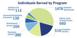 pie chart showing individuals served by each program