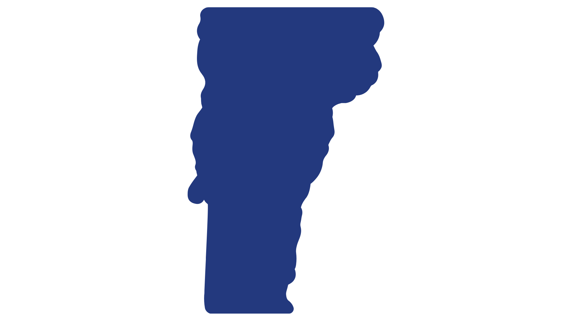 blue graphic of the state of Vermont