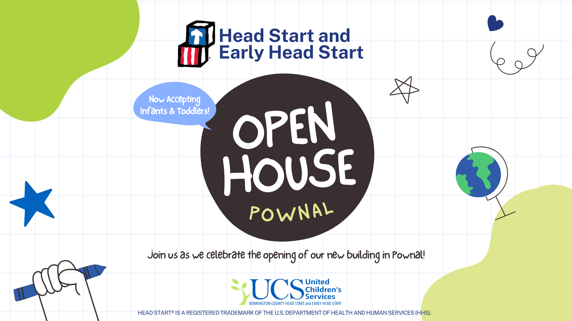 Head Start and Early Head Start Pownal Open House Banner