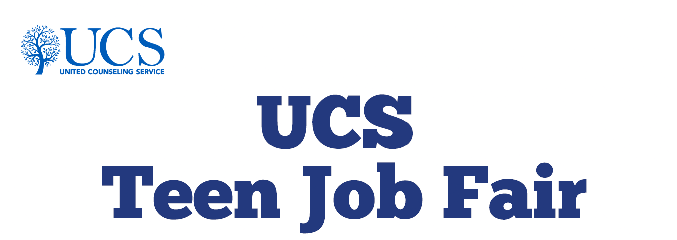 UCS logo with tree and "UCS Teen Job Fair"